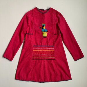 Ultra-rare Betsey Johnson's Kids Corduroy Dress w/ Embroidered Figure Spring '77